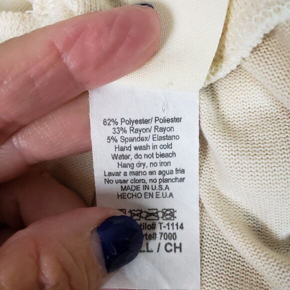 Womens Soft Cream Button Turtleneck Sweater Top S Small Blouse Pullover - Picture 8 of 8